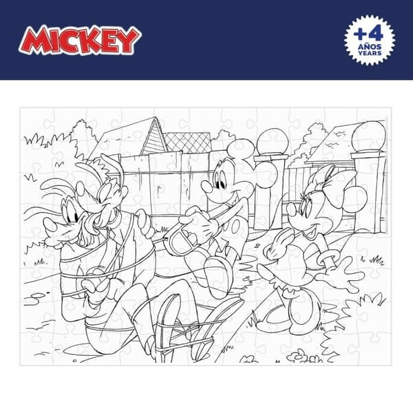 Barnpussel Mickey Mouse Dubbelsidig 108 Delar 70 x 1,5 x 50 cm (6 antal)