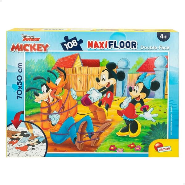 Barnpussel Mickey Mouse Dubbelsidig 108 Delar 70 x 1,5 x 50 cm (6 antal)