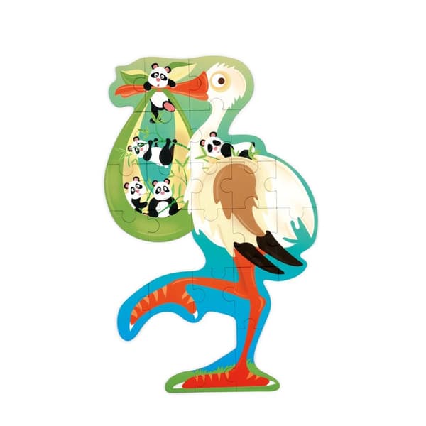 Scratch Puslespil 24 stk: Konturpuslespil/stork ( 466181127 )