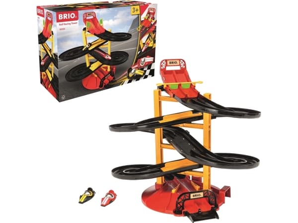 Brio BRIO racetrack tower with two racing cars, toy vehicle