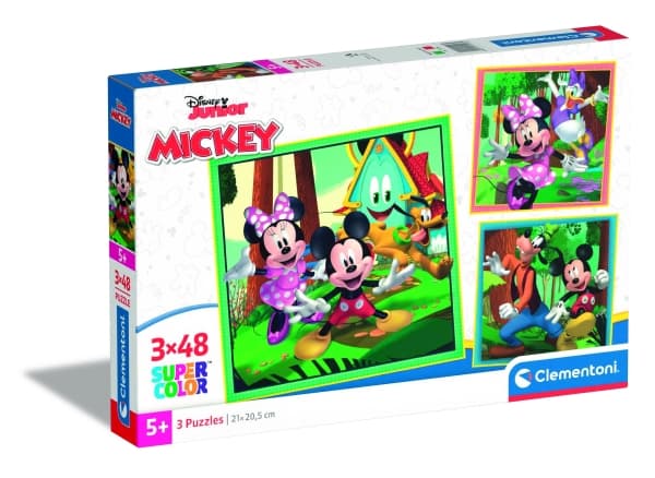 Clementoni Puzzle Super Color Mickey i Minnie 3 x 48 elementów