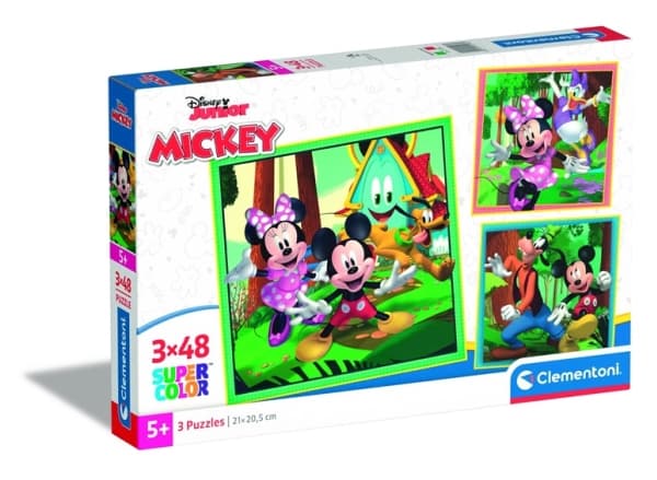 Clementoni Puzzle Super Color Mickey i Minnie 3 x 48 elementów