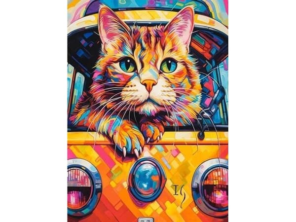 Castorland Puzzle 100 Cat Bus Travel CASTOR