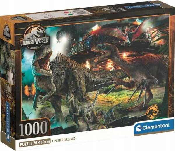 Clementoni Puzzle Compact Jurassic World 1000 brikker (39856)