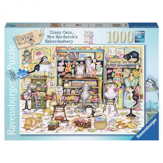 Ravensburger Puslespil - Crazy Cats Haberdashery 1000p (12001083)