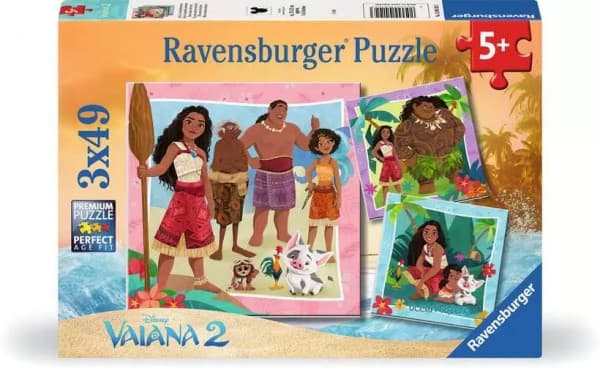 Puslespill Ravensburger Puslespill 3 x 49 brikker Vaiana 2
