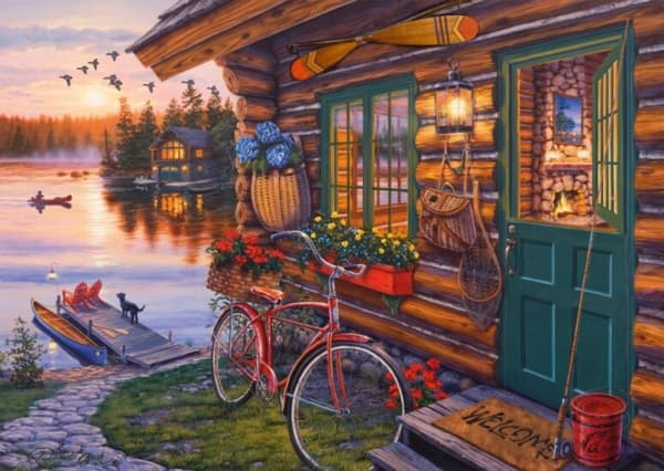 Schmidt Spiele Jigsaw Puzzle PQ 1000 DARREL BUSH Domek nad jeziorem G3