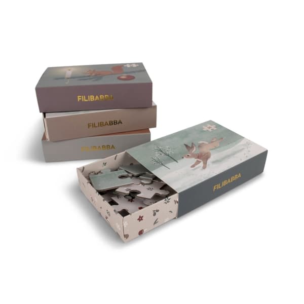 Filibabba Sett med 4 puslespill - Wonderful Winter - (FI-03311)