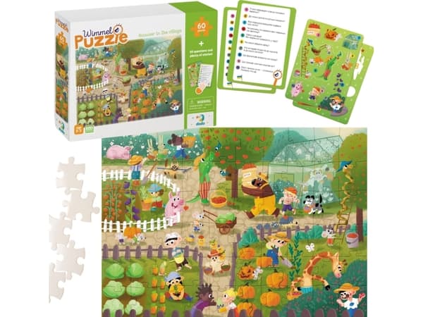 Dodo Puzzle "Wimmelpuzzle - Sommar på landsbygden" 60-bitars pussel Uppgiftskort