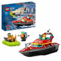 Pikkukuva 1 / 6: Rakennussetti Lego City 60373 The firefighters' rescue boat Monivärinen 144 Kappaletta