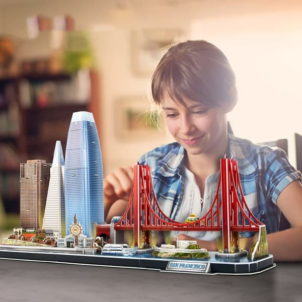 Cubic Fun 3D puslespil City Line San Francisco + LED-belysning 90 brikker