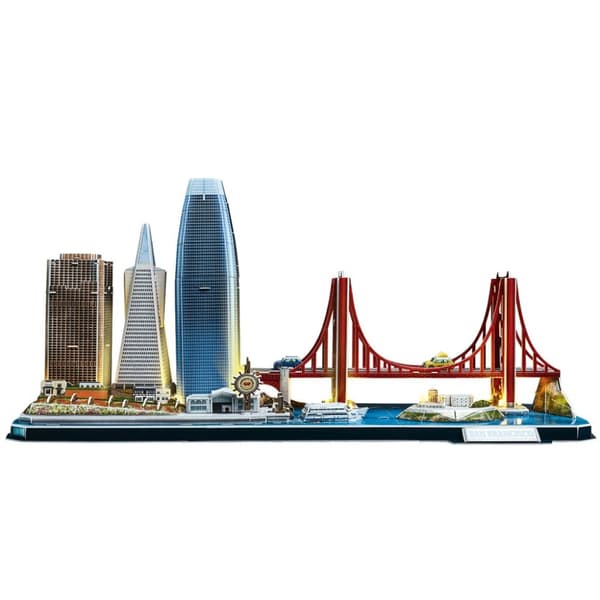 Cubic Fun 3D puslespil City Line San Francisco + LED-belysning 90 brikker