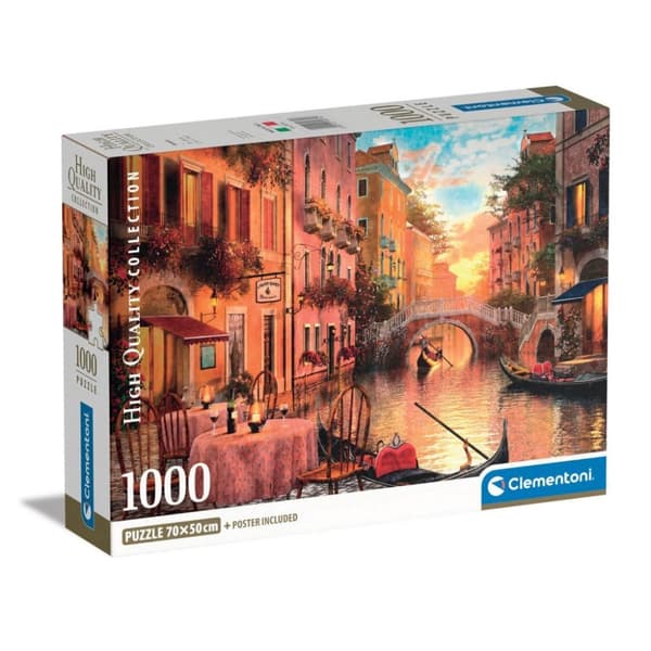 Clementoni højkvalitets samling puslespil + plakat Venedig 1000 brikker