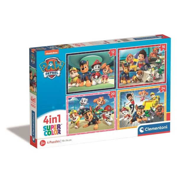 Clementoni Supercolor 4in1 Puzzle Paw Patrol 12-24 stykker