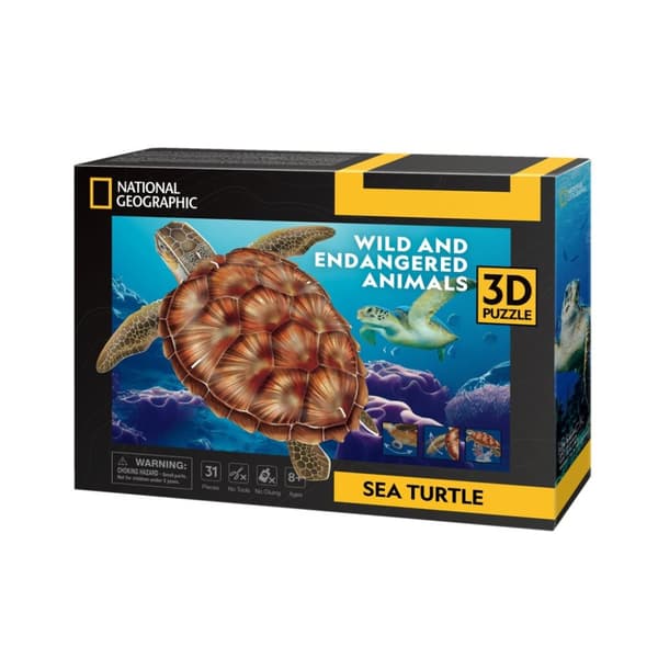 Cubic Fun National Geographic 3D-puslespil havskildpadde 31 brikker