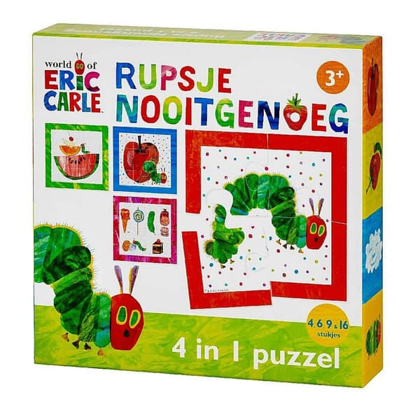 Bambolino Toys The Very Hungry Caterpillar 4-i-1 puslespil 4-16 brikker