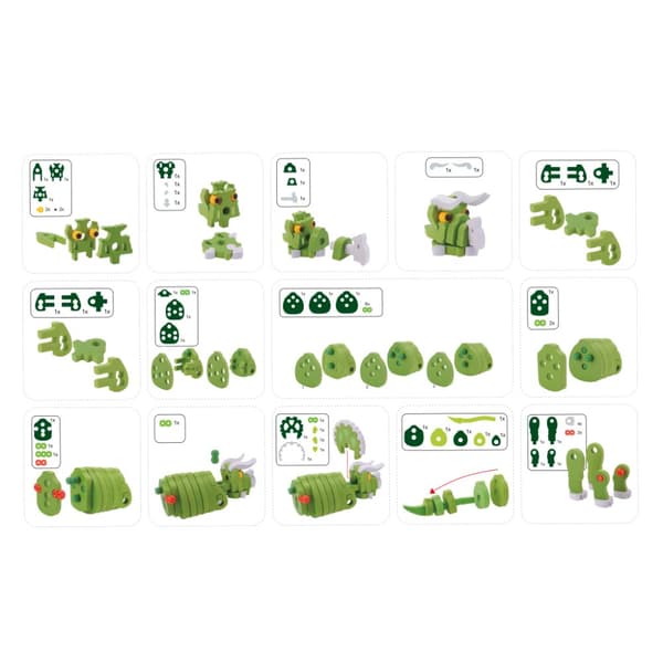 Toi Toys Craft Puslespil Tricera Junior 25,8 Cm Grøn 59 stykker
