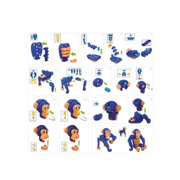 Toi-lelut Craft Puzzle Monkey Junior 25,8 cm Sininen 59 kpl