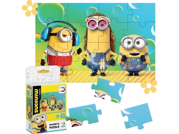Dodo MAGNETISKA Pussel "MINIONKI" 16 FÄRGGLADA MÅL