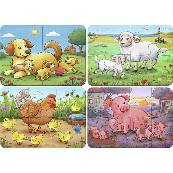 Ravensburger Pussel: Bondgårdsdjur Familjer 2-8 Bitar