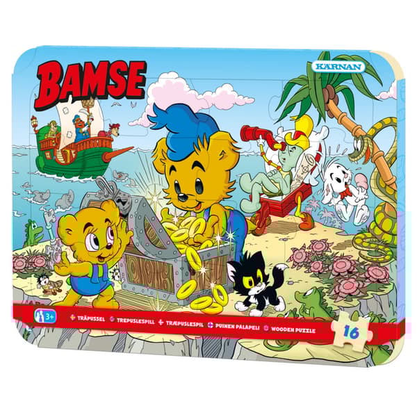 Träpussel Bamse Sjörövare 16 bitar