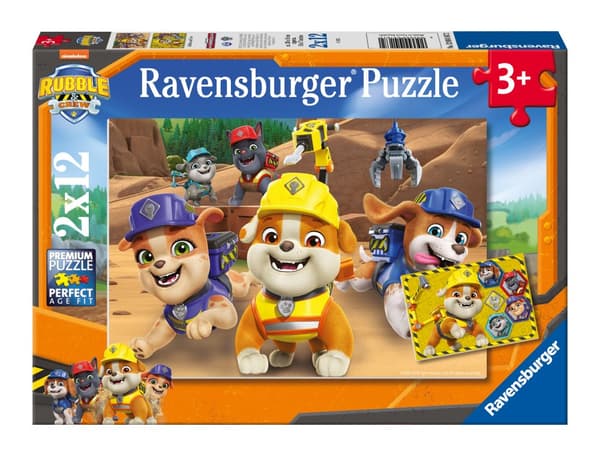 Rubble & Crew Team in Action! Pussel 2x12 bitar, Ravensburger
