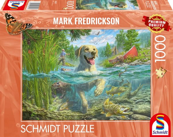 Puslespill Yellow Labrador goes fishing 1000 brikker, Schmidt