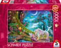 Miniatyrbillede 1 af 2: Pussel Unicorn and elf among the tall timbers 1000 bitar, Schmidt