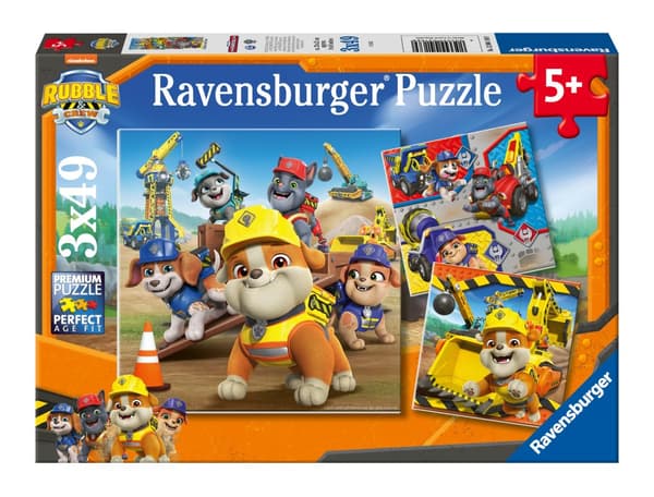 Rubble & Crew Work Vechicles Puslespill 3x49 biter, Ravensburger