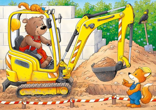 Construction Site Animals Pussel 2/4/6/8 bitar, Ravensburger