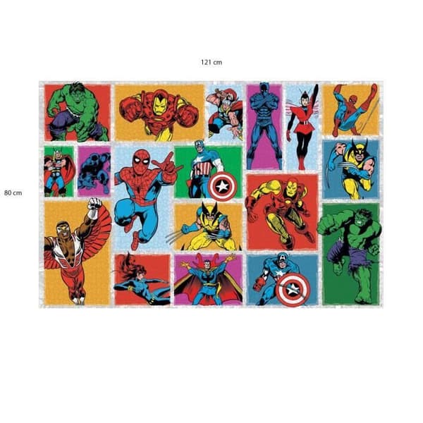 3000 bitars retro Marvel-pussel, vuxna och barn från 14 år, premiumkvalitetspussel, My Heroes Collection, 12001549, Nathan