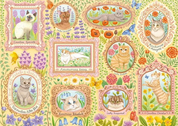 Pussel Aristocratic cats in full bloom 1000 bitar, Schmidt
