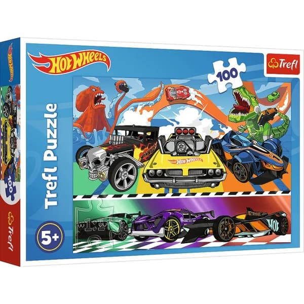 Trefl Hot Wheels Puslespil med 100 brikker 16466