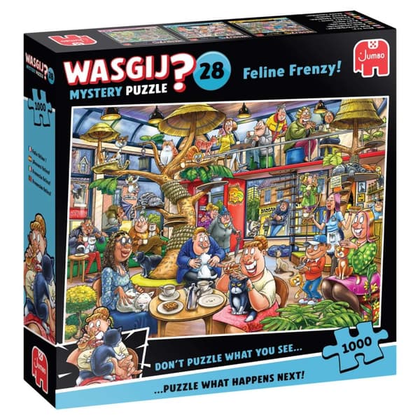 Wasgij Mystery 28 Feline Frenzy! Puslespil med 1000 brikker