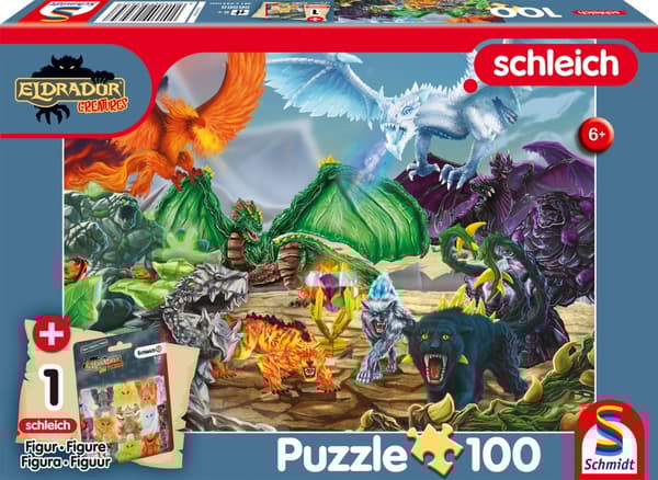 Pussel slaget om den super kristallen med Schleich mini figur 100 bitar Schmidt