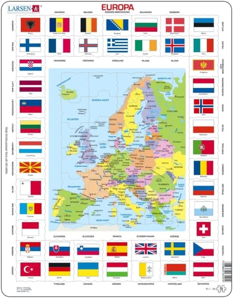 Karta Europa liten Larsen
