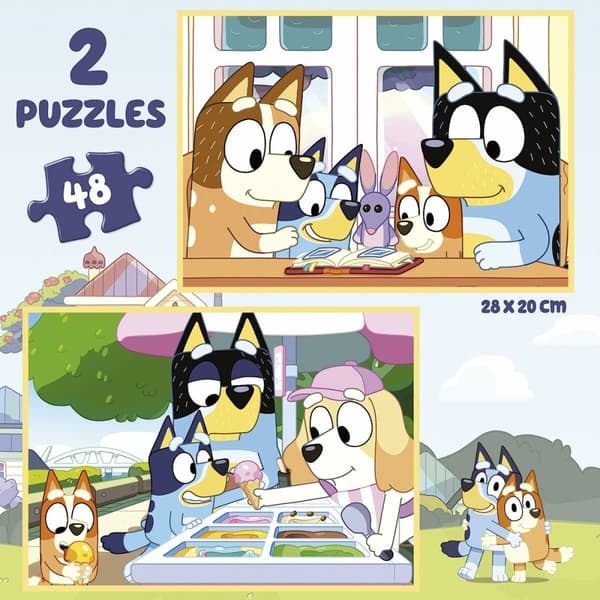 Sæt med 2 Puslespil Educa Bluey 48 Dele