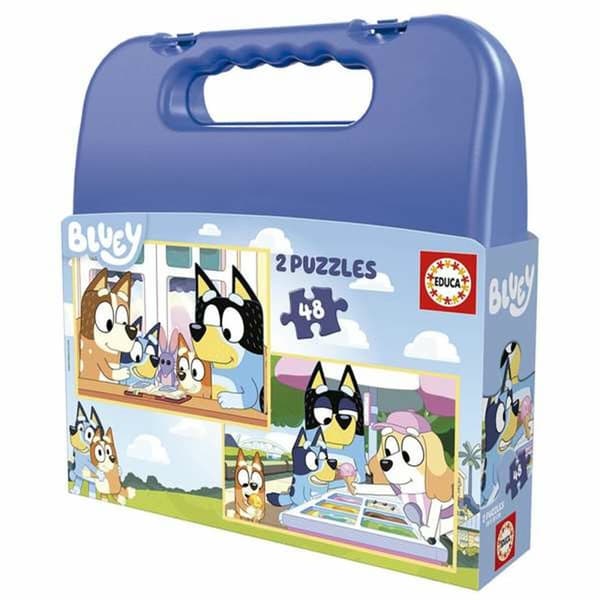 Sæt med 2 Puslespil Educa Bluey 48 Dele