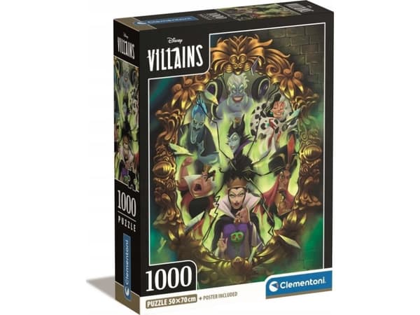 Clementoni Disney Villains, 1000 stykker, Tegneserier, 18 år