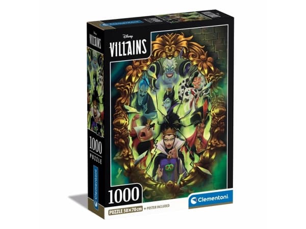 Clementoni Disney Villains, 1000 stykker, Tegneserier, 18 år