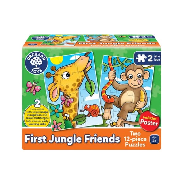 Puslespil First Jungle Friends 2 x 12 Brikker