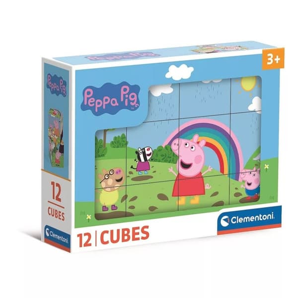 Greta Gris Pussel 12-bitar kuber Clementoni