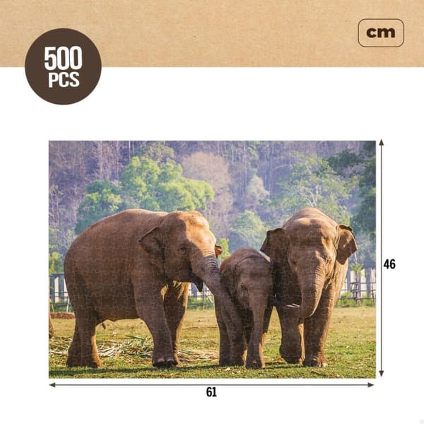 Pussel Colorbaby Elephant 500 Delar 6 antal 61 x 46 x 0,1 cm