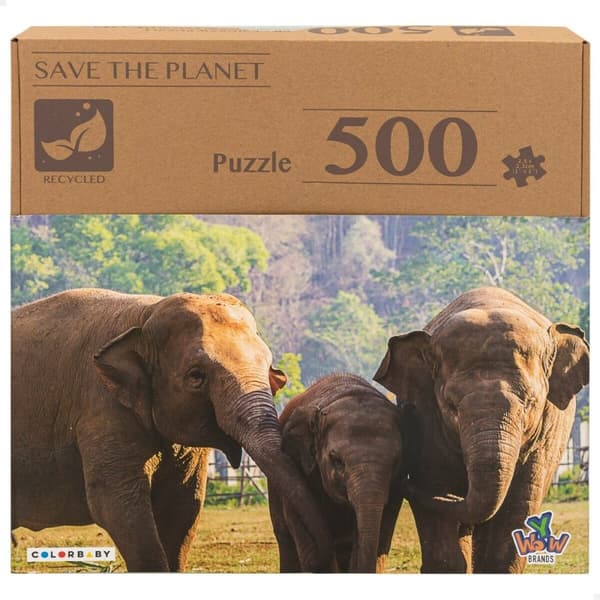 Pussel Colorbaby Elephant 500 Delar 6 antal 61 x 46 x 0,1 cm