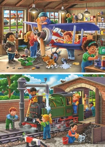 Ravensburger Reparasjoner av fly og tog 2x24p - (12004044)