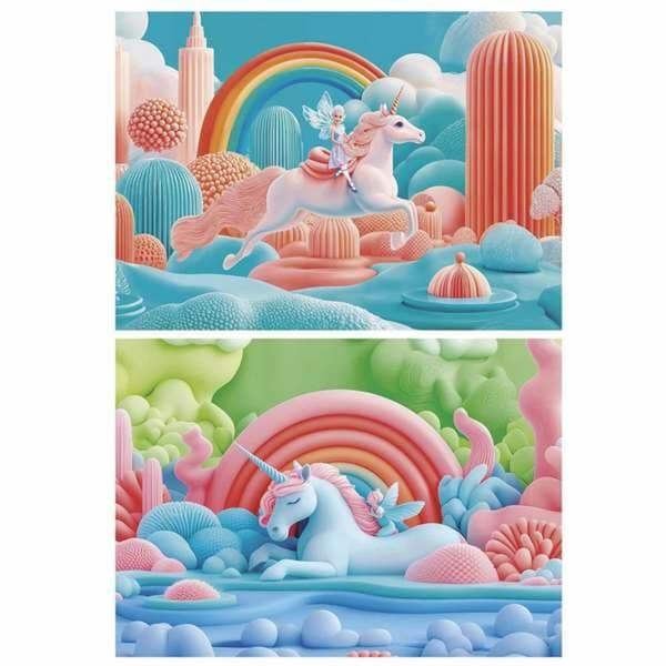 Puslespil Educa Magic Unicorns (2 enheder)
