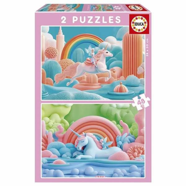 Puslespil Educa Magic Unicorns (2 enheder)