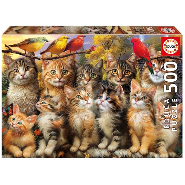 Educa Kittens And Birds Puslespil 500 brikker