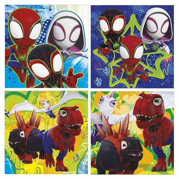 Sæt med 4 Puslespil Educa Dino Spidey (4 enheder)