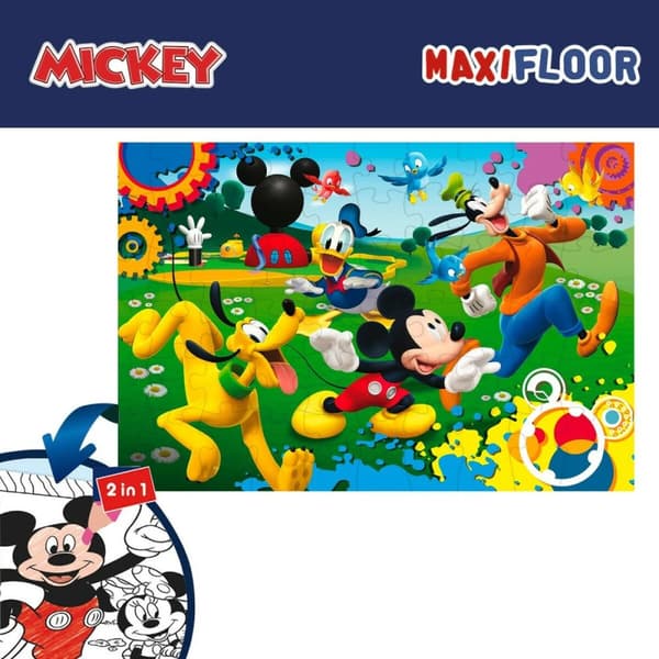 Sæt med 4 Puslespil Mickey Mouse 35 x 1,5 x 25 cm 48 Dele (6 enheder)